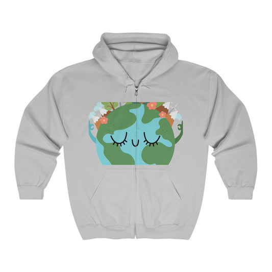 Unisex Heavy Blend™ Full Zip Hooded Sweatshirt - Save Earth