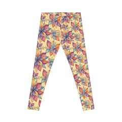 Women's Casual Leggings (AOP) - Floral Pattern