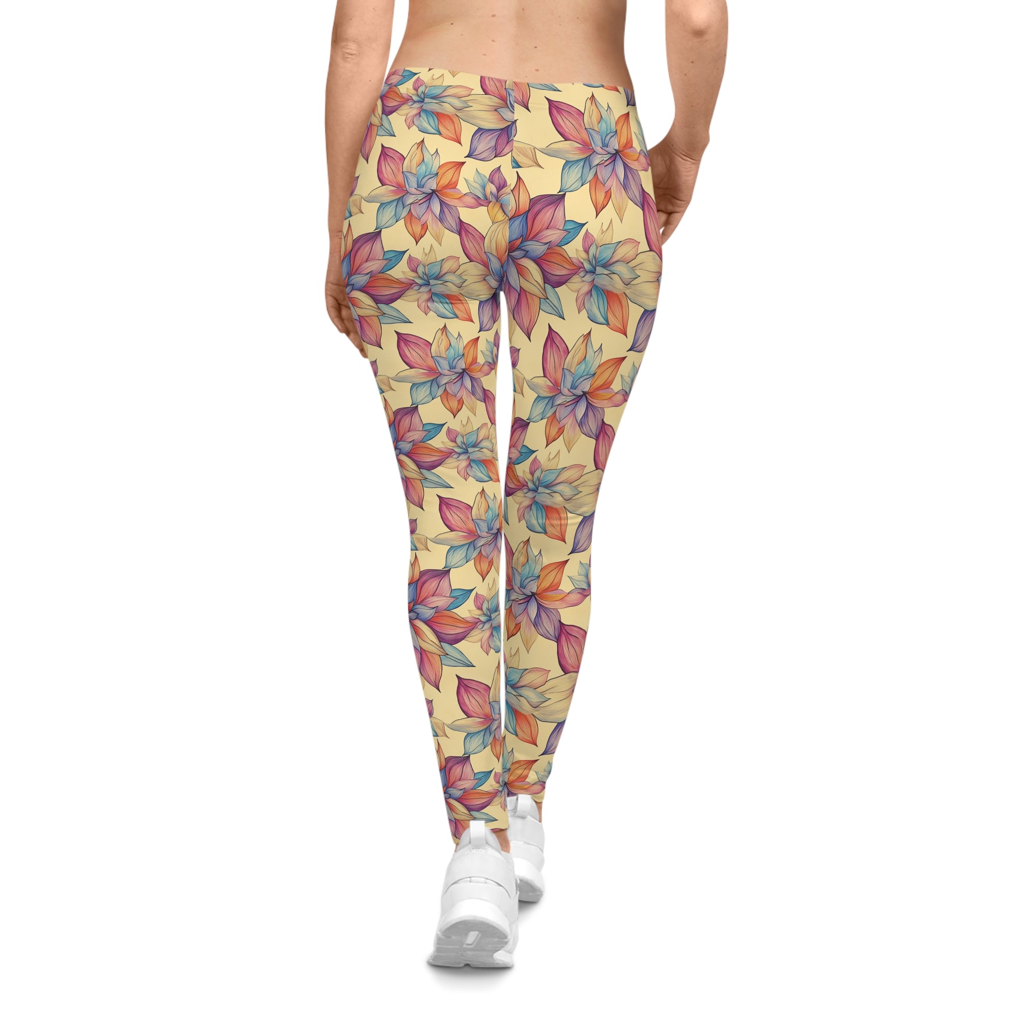 Women's Casual Leggings (AOP) - Floral Pattern